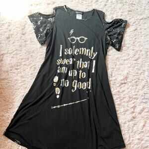 Girls' Harry Potter I Solemnly Swear Magical Kidcore Shoulder Cut Out Nightgown